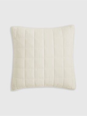Quince Quilted Euro Pillow Sham in Ivory